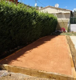 BIG BAG EXPRESS - Pack +/- 1,5t - 20m² (2 x 750kg) sable stabilisé rose de provence pour terrain de pétanque 0/4 mm - livraison standard