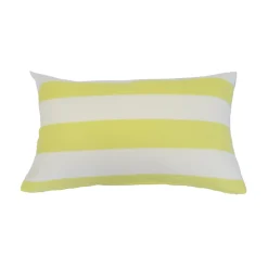 BRIGHTON - Coussin déco déhoussable Nojo rayé jaune - 50x30cm
