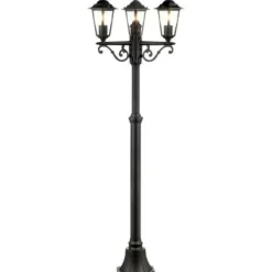 BRILLIANT - Lampadaire extérieur 3l carleen - - noir - métal/verre - 200x61cm - ip44