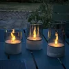 BRILLIANT - Lot 3 lampes a poser led bougie - 2500k - plastique et verre - gris et verre fumé