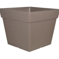 CHAPELU FRÈRES - Pot carré Enzo 30, coloris Taupe - L.29xl.29xH.24,5cm