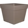 CHAPELU FRÈRES - Pot carré Enzo 50, coloris Taupe - L.48,5xl.48,5xH.40,5cm