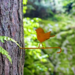 CHEMIN DE CAMPAGNE - ~ pic oiseau en métal marron 21 x 5 x 10 cm