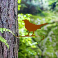 CHEMIN DE CAMPAGNE - ~ pic oiseau en métal marron 27 x 15cm
