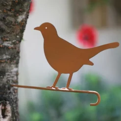 CHEMIN DE CAMPAGNE - ~ pic oiseau en métal marron 27 x 15cm
