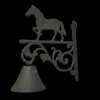 CHEMIN DE CAMPAGNE - Cloche de jardin de porte ancienne cheval fonte marron 23x26cm
