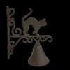 CHEMIN DE CAMPAGNE - Cloche de jardin de porte ancienne chat fonte marron 18.5 x 23cm