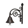 CHEMIN DE CAMPAGNE - Cloche de jardin de porte ancienne en fonte marron 27 x 20.5 cm