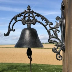 CHEMIN DE CAMPAGNE - Cloche de jardin de porte ancienne fonte noire 25 x 15 cm