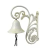 CHEMIN DE CAMPAGNE - Cloche de jardin de porte ancienne en fonte blanche 23 x 19.5 cm