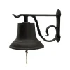 CHEMIN DE CAMPAGNE - Cloche de jardin de porte ancienne murale fonte marron 33 x 20 x 20 cm