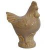 CHEMIN DE CAMPAGNE - Coq en céramique émaillée marron 18.5 x 13.5 x 23.5cm