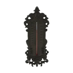 CHEMIN DE CAMPAGNE - Grand thermomètre extérieur décoratif vintage fonte marron 37cm