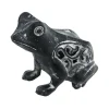 CHEMIN DE CAMPAGNE - Grenouille en fonte noire 13 x 11 cm