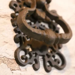 CHEMIN DE CAMPAGNE - Heurtoir de porte ancien claque porte fonte marron 19 x 12 cm