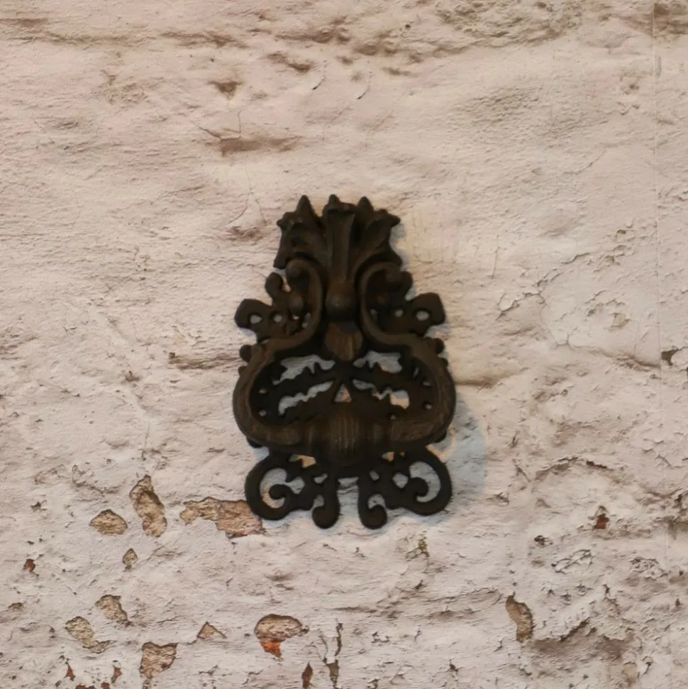 CHEMIN DE CAMPAGNE - Heurtoir de porte ancien claque porte fonte marron 19 x 12 cm