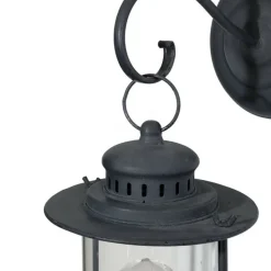 CHEMIN DE CAMPAGNE - Lampe extérieur jardin applique murale industriel métal gris 47cm