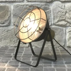 CHEMIN DE CAMPAGNE - Lampe sur pieds salon industriel projecteur métal gris 39cm