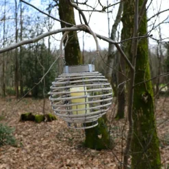 CHEMIN DE CAMPAGNE - Lanterne jardin extérieur à poser bougie ancienne rotin 21cm