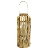 CHEMIN DE CAMPAGNE - Lanterne jardin extérieur à poser bougie ancienne rotin naturel 49cm