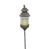 CHEMIN DE CAMPAGNE - Lanterne pique extérieur jardin ancienne bougie métal gris 130cm