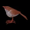 CHEMIN DE CAMPAGNE - Oiseau en métal rouge et orange 16 x 4.5 x 10cm