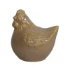 CHEMIN DE CAMPAGNE - Poule en céramique émaillée marron 13 x 11 x 13.5cm