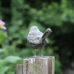 CHEMIN DE CAMPAGNE - Set de 2 oiseaux en résine gris 8.5 x 8.5 x 5.5 cm