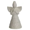CHEMIN DE CAMPAGNE - Statue statuette sculpture déco ange noël céramique blanche 10cm