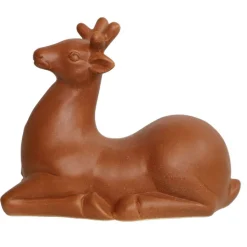 CHEMIN DE CAMPAGNE - Statue statuette sculpture jardin noël cerf céramique marron 27cm