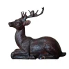 CHEMIN DE CAMPAGNE - Statue statuette extérieure jardin cerf résine marron 11.5cm
