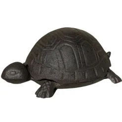 CHEMIN DE CAMPAGNE - Tortue boîte clé clef cache clé clef extérieur fonte marron 14cm