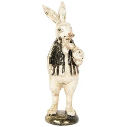 CLAYRE & EEF - Figurine lapin résine beige 8x9x25cm