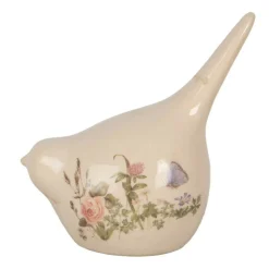 CLAYRE & EEF - Figurine oiseau beige céramique 14x9x15cm
