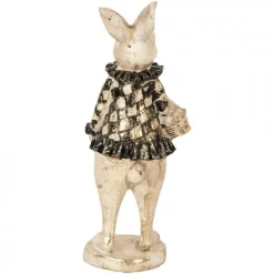 CLAYRE & EEF - Lapin décoratif beige plastique 9x10x24cm