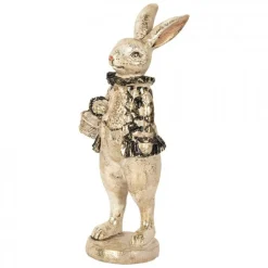 CLAYRE & EEF - Lapin décoratif beige plastique 9x10x24cm