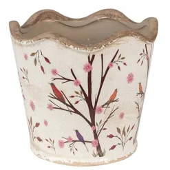 CLAYRE & EEF - Pot de fleurs céramique branches beige marron 16x15cm