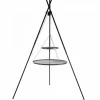 COOK - Barbecue 2 grilles de cuisson suspendu « tipi » sur trépied 210 cm – en acier 70 cm et 40 cm