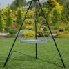 COOK - Barbecue grille de cuisson suspendu en acier 80 cm sur trépied 180 cm