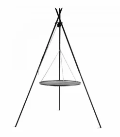 COOK - Barbecue grille de cuisson suspendu « tipi » sur trépied 210 cm – en acier 70 cm