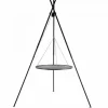 COOK - Barbecue grille de cuisson suspendu « tipi » sur trépied 210 cm – en acier 80 cm