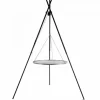 COOK - Barbecue grille de cuisson suspendu « tipi » sur trépied 210 cm – en acier inox 60 cm