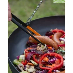 COOK - Wok rond sur trépied 70 cm spécial feu de camp pour brasero