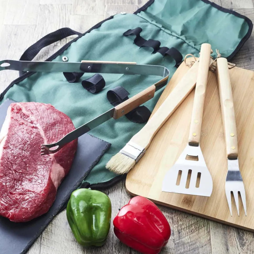COOK CONCEPT - Set 4 ustensiles à barbecue avec housse