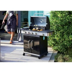COOK IN GARDEN - Cook'in garden barbecue à gaz sur pieds 4 feux 14.5kw - am064sbi