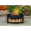 COOK KING - Brasero de jardin solafa avec range bois en acier-sans couvercle-ø 80cm-68 / 78 --