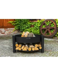 COOK KING - Brasero de jardin solafa avec range bois en acier-sans couvercle-ø 80cm-68 / 78 --