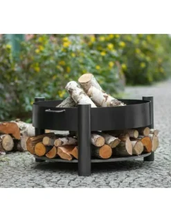 COOK KING - Brasero de jardin solafa avec range bois en acier-sans couvercle-ø 80cm-68 / 78 --