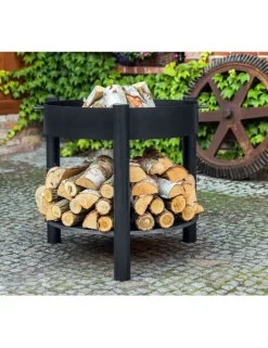 COOK KING - Brasero de jardin solafa xl avec range bois en acier-braséro seul-ø 60cm-60 --