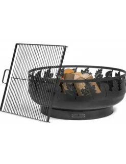 COOK KING - Brasero de jardin toronto décoré feuille en acier 80 cm-braséro seul-80 --